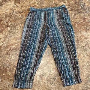 3/$16 Jessica Simpson Pants M Pull On Elastic Waist Multicolor Lightweight